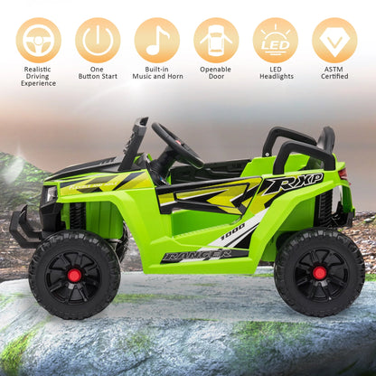 TOBBI 12V Kids Electric off-Road UTV Truck Car Battery Powered Ride on Toys for Girls with LED Headlights, Music, Horn
