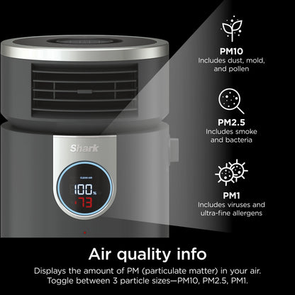 Open Box Shark - 3-in-1 Air Purifier, Heater & Fan with NanoSeal HEPA, Cleansense IQ, Odor Lock, for 500 Sq. Ft - Grey HC452