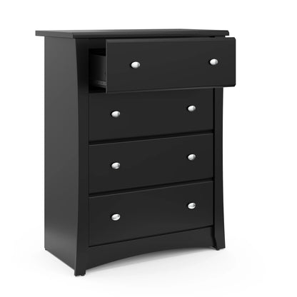 Storkcraft Crescent 4 Drawer Childrens Nursery Dresser, Espresso