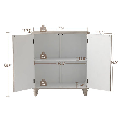 COSIEST Vintage Sideboard Cabinet, Farmhouse Buffet with Adjustable Shelf for Kitchen, Dining Room, Living Room