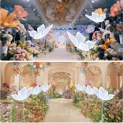 2-Pack Romantic Butterfly Floor Lamp with LED Lights, White & Gold Options, for Wedding, Party, Home Decor, Hanging Chandelier (Multiple Sizes, US Plug)