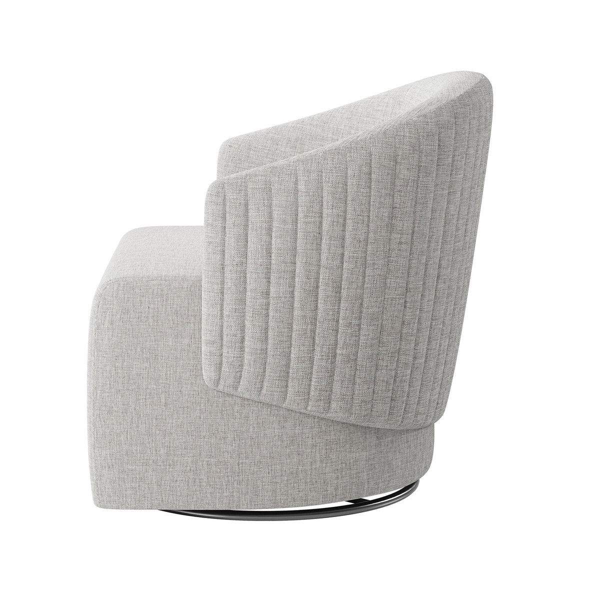 BELLEZE Swivel Accent Chair, Modern Upholstered Swivel Armchair 360 Degree Barrel Chair Comfy Corner Chair for Living Room Bedroom [Set of 2] - Malta (Light Grey)