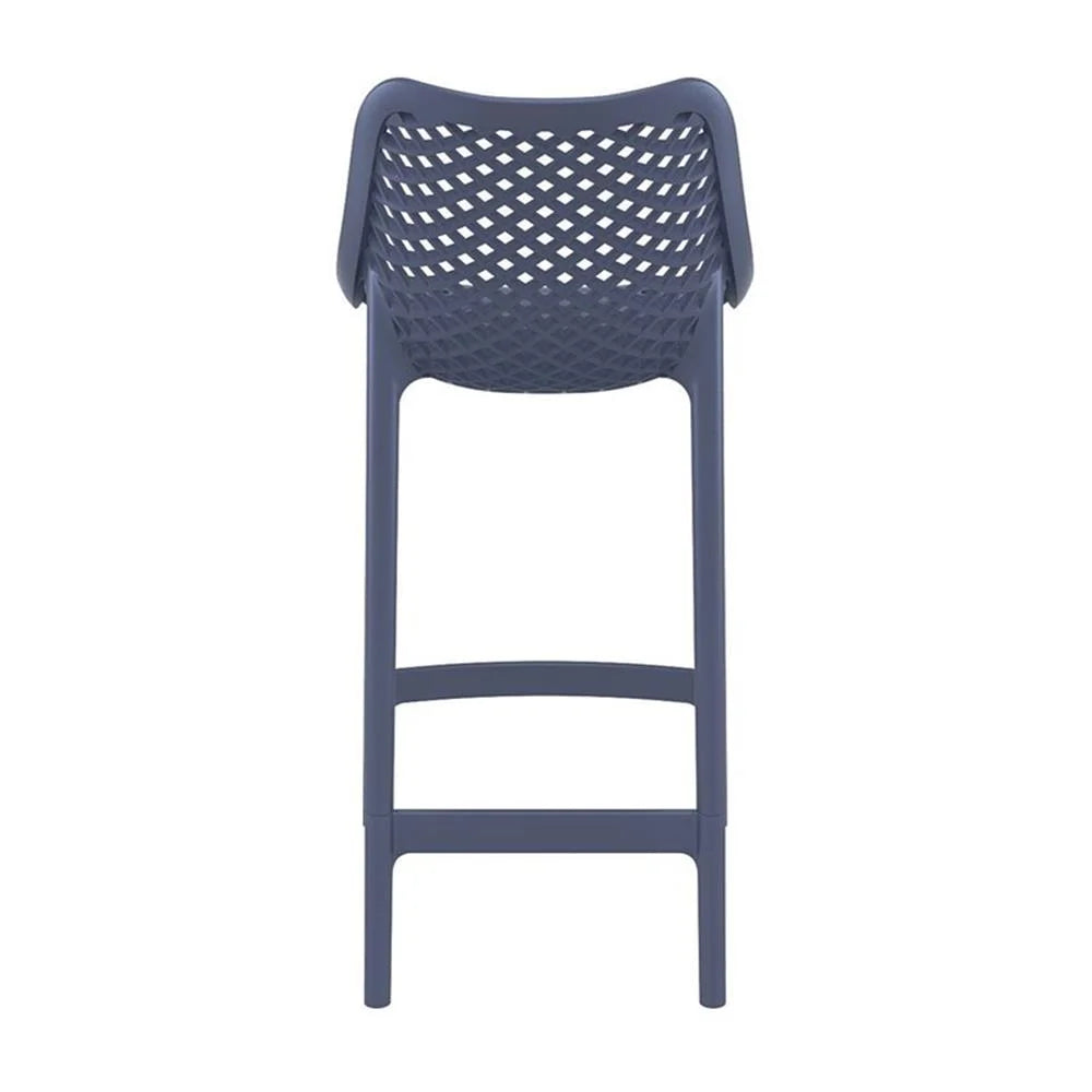 Home Square Polypropylene Patio Bar Stool in Taupe - Set of 2
