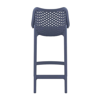 Home Square Polypropylene Patio Bar Stool in Taupe - Set of 2