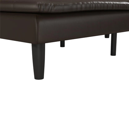 Mainstays Memory Foam 71.5" Futon with Cupholder and USB, Black Faux Leather