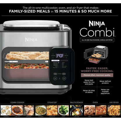 Ninja Combi All-in-One Multicooker, Oven, & Air Fryer, 10-in-1 Functions, Stainless Steel, SFP700