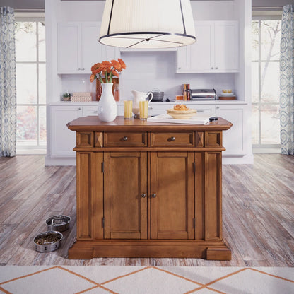 Homestyles Americana Wood Kitchen Island in Black