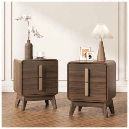JOINICE Nightstands for Bedroom with Charging Station, Mid Century Modern End Tables Set of 2 for Living Room, Dining Room