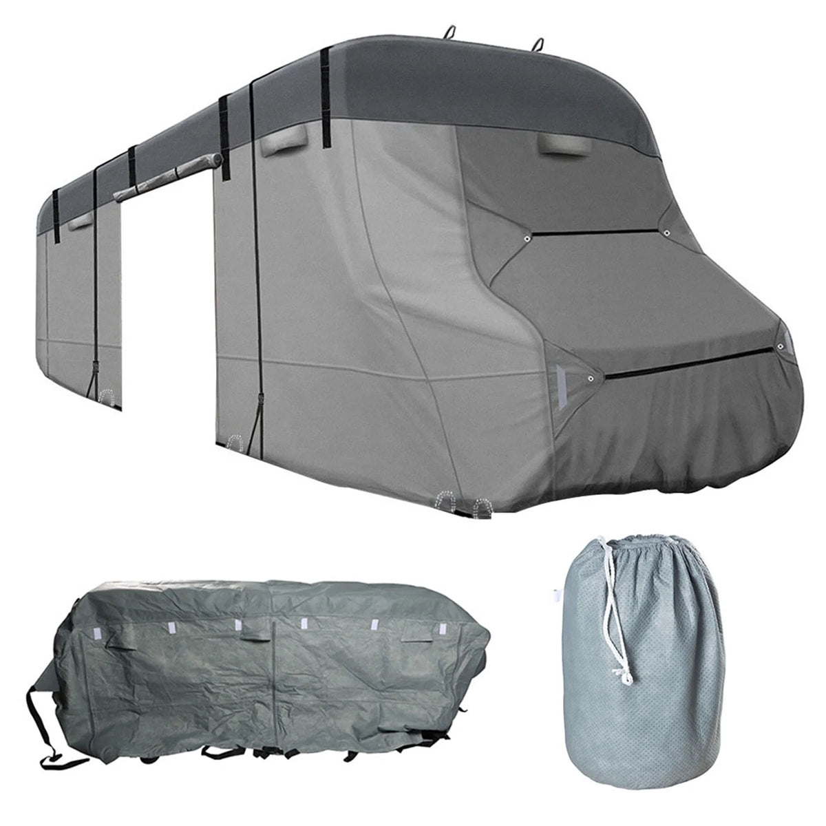RV Cover Camper Cover Top 6 Layers of Non-Woven Fabric Side 3 Layers of Non-Woven Fabric Replacement for Class C 23 Feet- 26 Feet