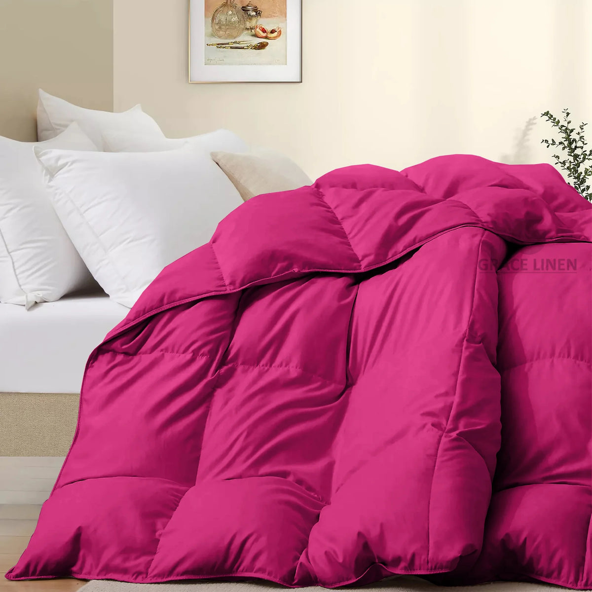 Bedding Comforter Cal King Size, Duvet Insert, Quilted Comforter with Corner Tabs, All Season Lightweight Quilt, Down Alternative Hotel Comforter Cal King Size 96X102 Baby Pink