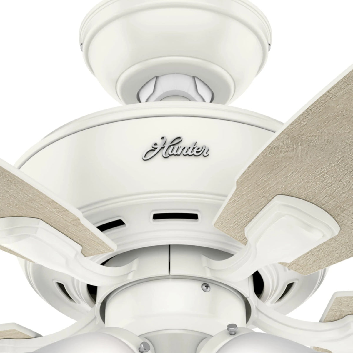 Hunter - Amberlin Indoor Ceiling Fan With Light, 52-inch, Brushed Nickel, Casual-style, 3-speed WhisperWind Motor, 53216, for Living Rooms, Bedrooms