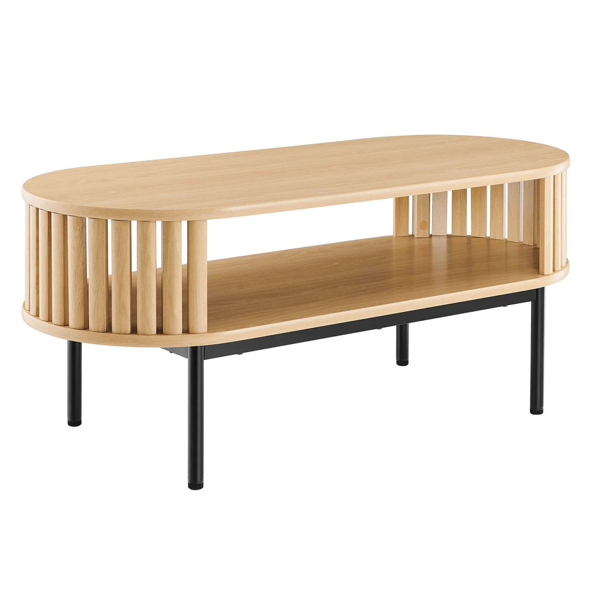 Modway Fortitude Wood Coffee Table in Walnut Black