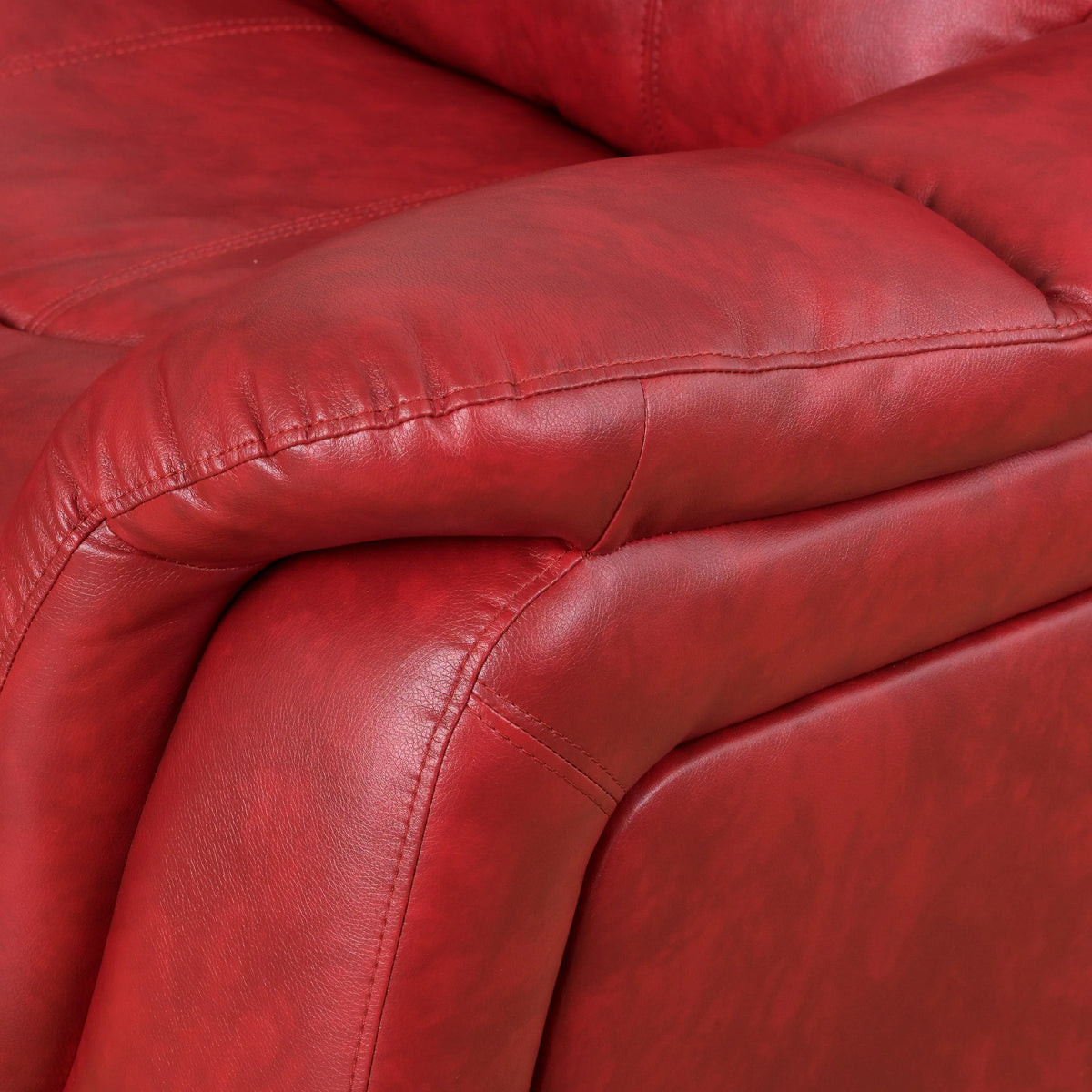 Noble House Haden Faux Leather Glider Recliner, Red