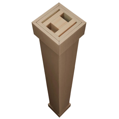 Ekena Millwork 18"W x 5'H Hand Hewn Endurathane Faux Wood Non-Tapered Square Column Wrap with Standard Capital & Base