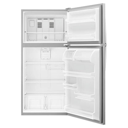 Whirlpool WRT318FZDM: Refrigerador con Congelador Superior de 30 Pulgadas de Ancho - 18 cu. ft - Acero Inoxidable.