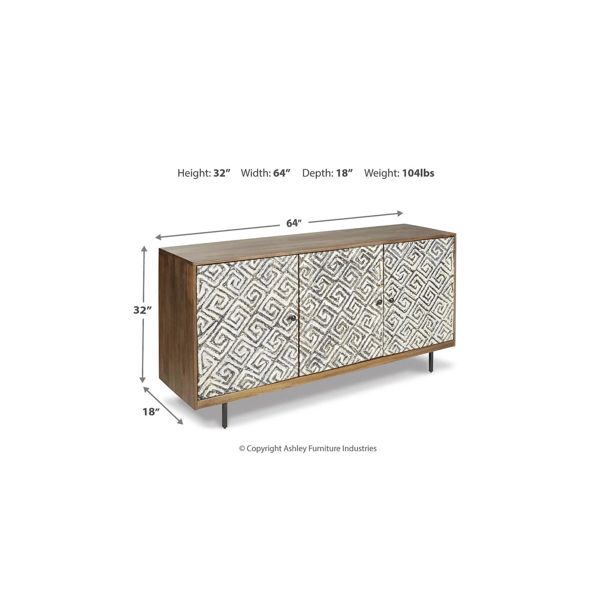 Signature Design by Ashley Contemporary Kerrings Accent Cabinet Brown/Black/White