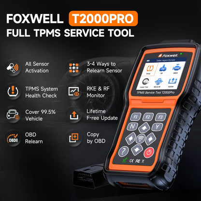 FOXWELL TPMS Reset Tool relearn Tool, Activate/Relearn All Sensors, TPMS Scan Tool Read/Clear DTCs, TPMS Program-ming Tool