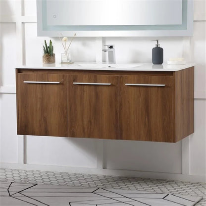 Elegant Kitchen and Bath 48 Inch  Single Bathroom Floating Vanity In Concrete Grey