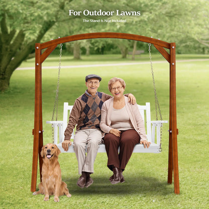 VINGLI Heavy Duty 880 LBS 4 FT Patio Wooden Porch Swing with Upgraded Adjustable Chains, Rustic