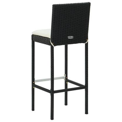 vidaXL Patio Bar Set Outdoor Bistro Set Bar Stool Bistro Table Poly Rattan
