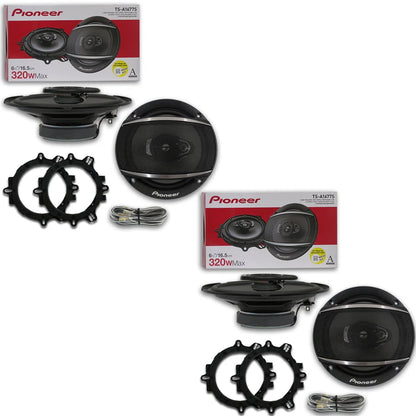 4 x Pioneer 6.5 Inch 6.5" 3-way Car Audio Coaxial Speakers 320 Watts Max