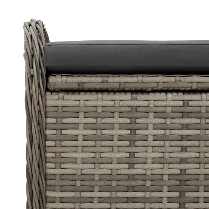 vidaXL Storage Bench with Cushion Outdoor Garden Seat Furniture Poly Rattan