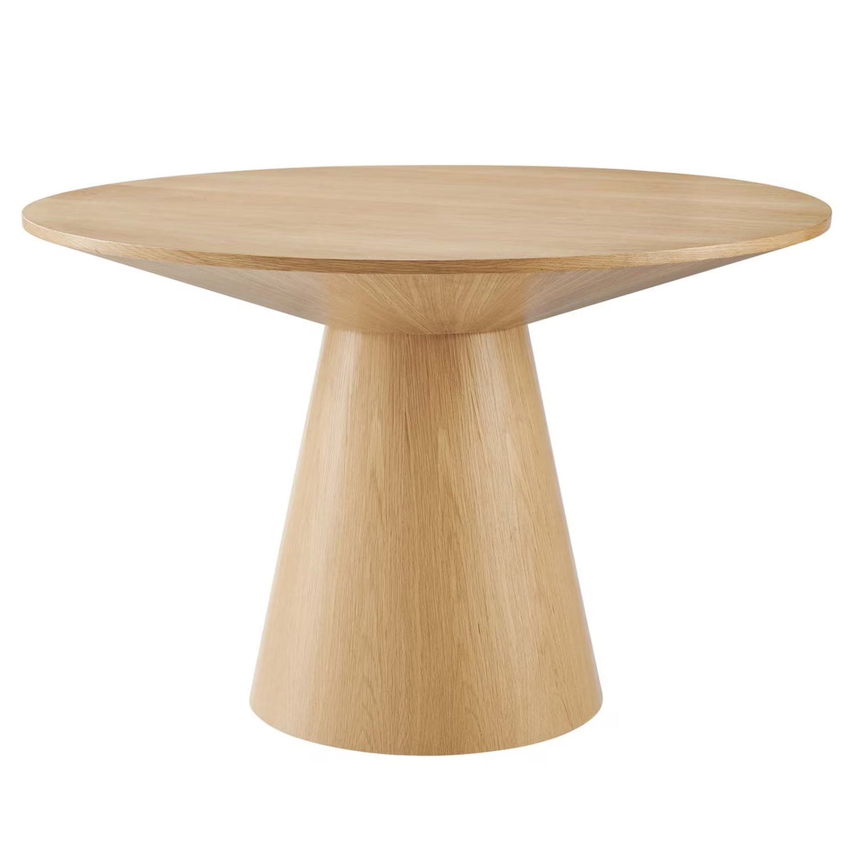 47 Inch Dining Table, Walnut, Wood, Round, Kitchen Cafe Bistro Hospitality Restaurant, Modern Contemporary HB34409