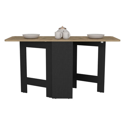 Gateleg Folding Table Space-Saving with Compact Design White / Macadamia