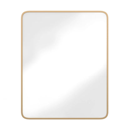 Merrick Lane 24" x 30" Reversible Bathroom Wall Medicine Cabinet with Rounded Rectangular Beveled Mirror and Black Metal Frame and Shelves