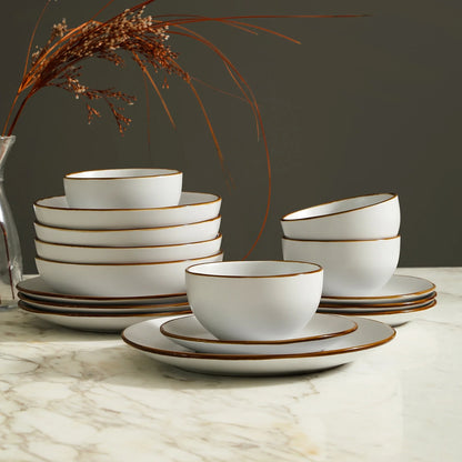 Stone + Lain Brasa Stoneware Collection Dinnerware Set, 32-Piece Service for 8, Blue