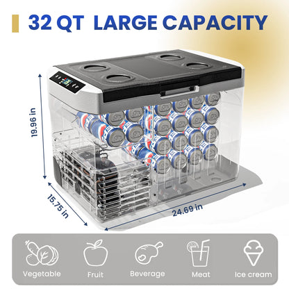 Simzlife 12 Volt Car Refrigerator 22 Quart Portable Fridge Freezer Compressor Cooler 12/24V DC 110~240 Volt AC for Truck Van RV Camper SUV Travel Camping Road Trips