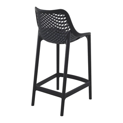 Home Square Polypropylene Patio Bar Stool in Taupe - Set of 2