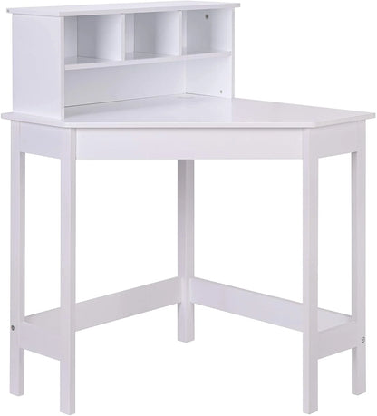 UTEX Kids Desk,Wooden Study Desk with Chair for Children,Writing Desk with Storage and Hutch for Home School Use,White