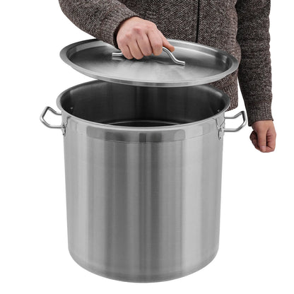 33/52 Quart Stock Pot Stainless Steel Large Kitchen Soup Big Cooking Restaurant for Hotels, Restaurants, Homes