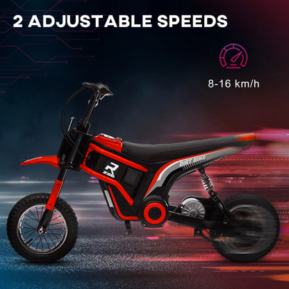 SaveJoy Electric Dirt Bike, 24V E-Dirt Bike Motorcycle for Kids, Kids Dirt Bike with Brake, Music, Horn, Outdoor Toys for Todders Kids, Red
