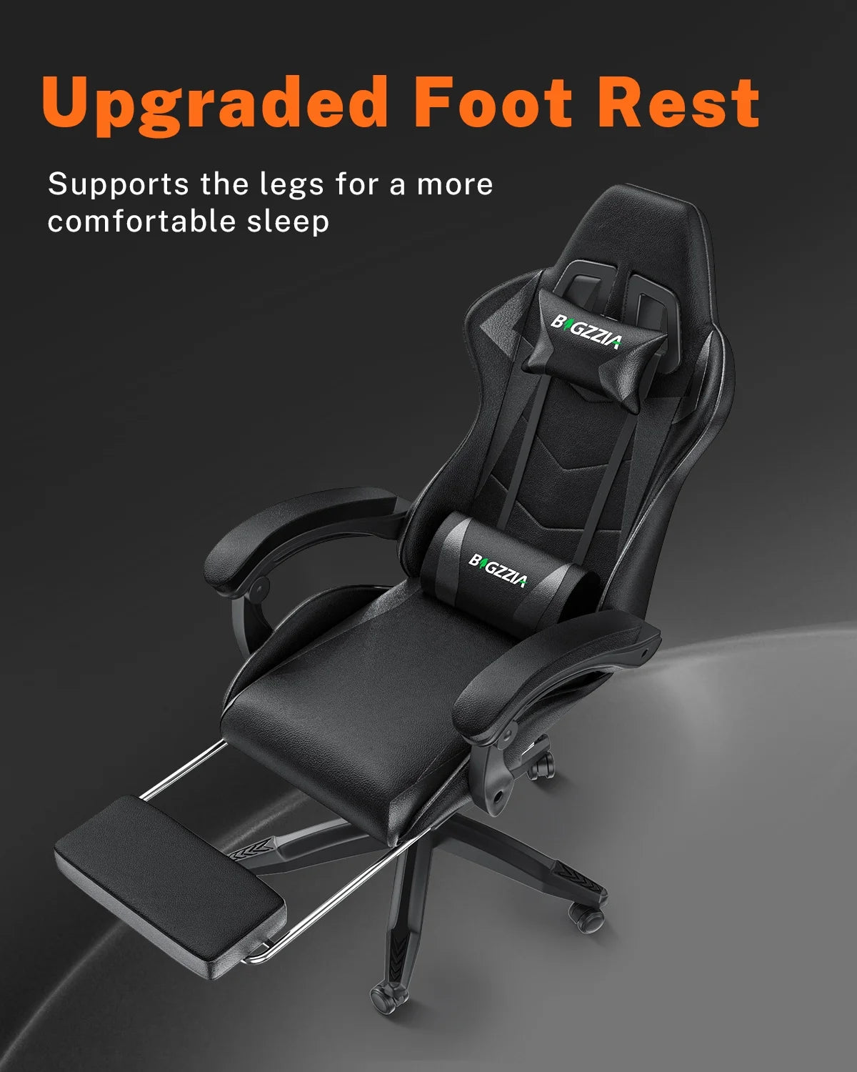 Bigzzia Gaming Chair with Footrest, Gaming Chair for Adult with Headrest and Lumbar Support,Red