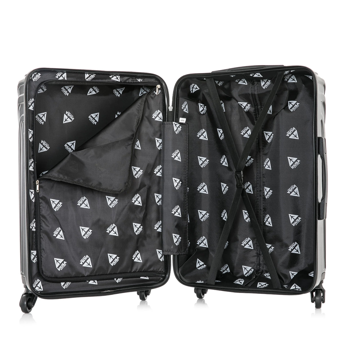 InUSA Vasty 28" Hardside Lightweight Luggage with Spinner Wheels, Handle, and Trolley, Gray