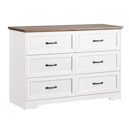 Luku Modern 5 Drawers Dresser, Chest of Drawers Closet Organizers and Storage Clothes, White