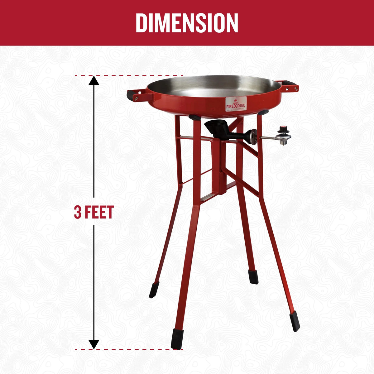 FIREDISC Original 380 Tall Outdoor Portable Propane Cooker in Fireman Red