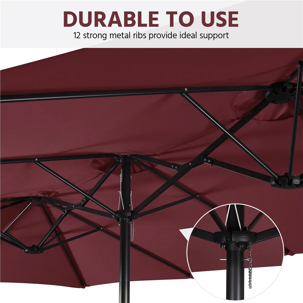 Topeakmart 13ft Patio Parasol Canopy with Crank, Tan