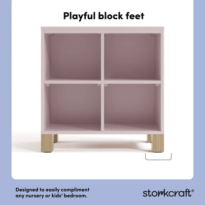 Storkcraft California Cube Organizer Children's Bookcase, Blush with Driftwood