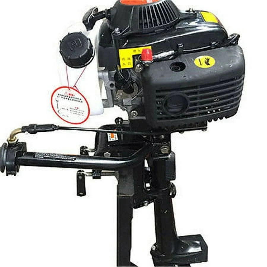 4 Stroke 4HP Outboard Motor Boat Engine, 52CC Heavy Duty Fishing Outboard Motor Boat Engine CDI Air Cooling, 400mm Short Shaft(4 Stroke 4HP,15.7inch Short Shaft)
