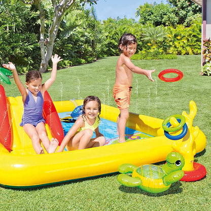Intex Dinoland Kiddie Inflatable Pool & Inflatable Ocean Backyard Kiddie Pool