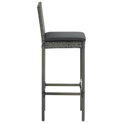 vidaXL Patio Bar Set Outdoor Bistro Set Bar Stool Bistro Table Poly Rattan
