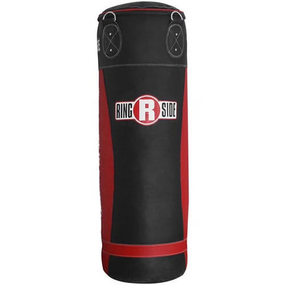 Ringside Large Leather Heavy Bag, Soft-Filled Punching Bag for Boxing, MMA, Includes Chain and Swivel, 16" x 48", 100 lbs
