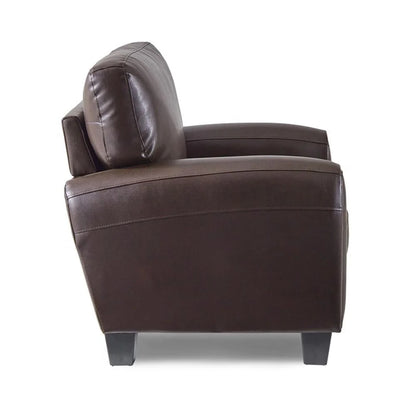 Pemberly Row 19" Contemporary Faux Leather Upholstered Sofa in Black