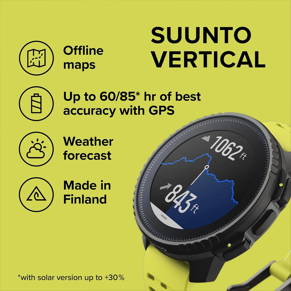Suunto Vertical Watch, All Black, One Size
