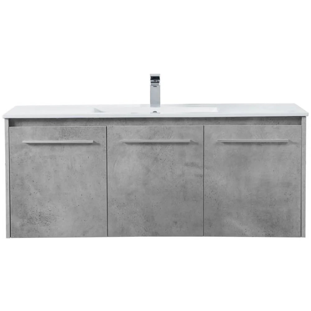 Elegant Kitchen and Bath 48 Inch  Single Bathroom Floating Vanity In Concrete Grey