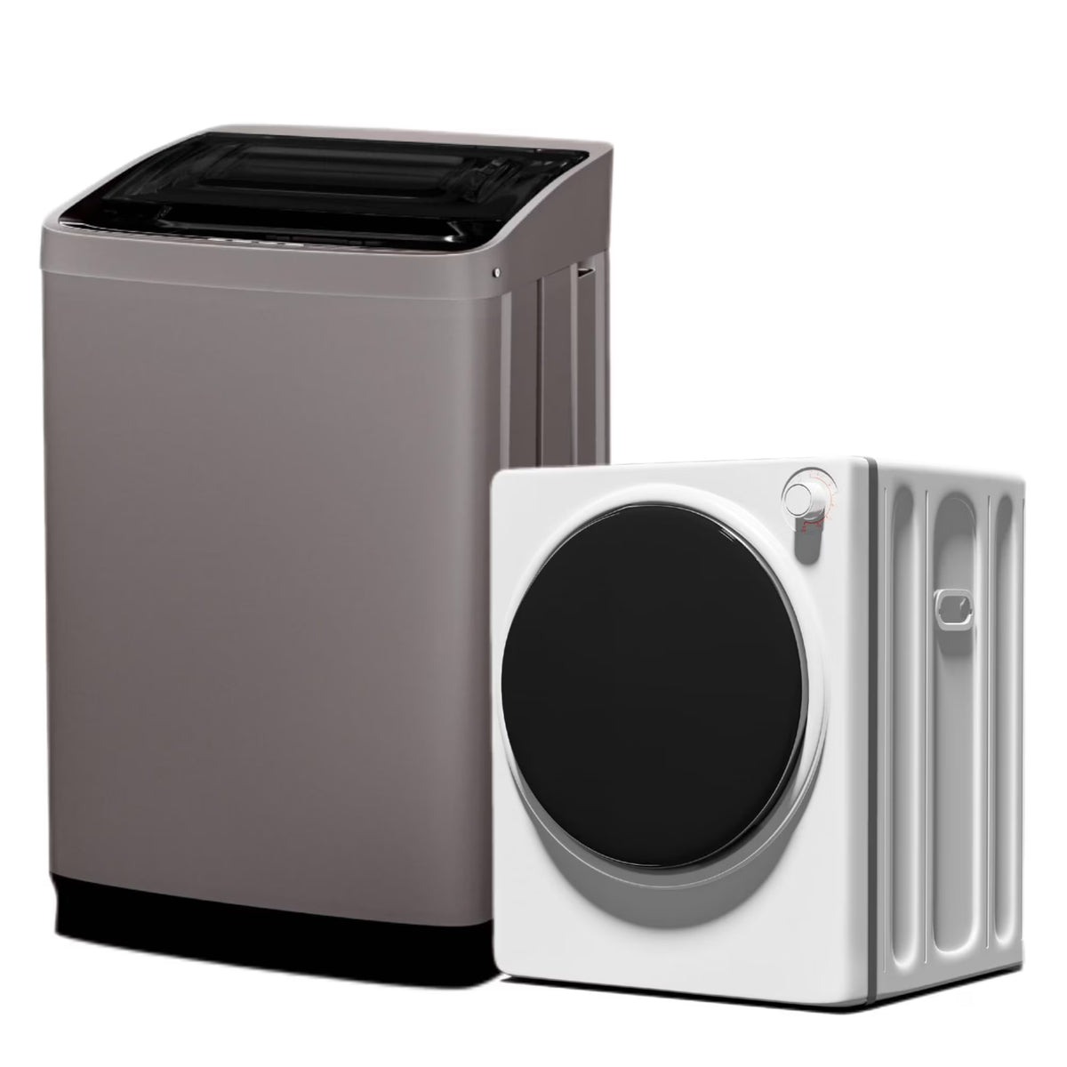 TABU Washer and Dryer Set, 17.6LBS Full Automatic Washing Machine & 8.8LBS Portable Dryer (Gray&White)