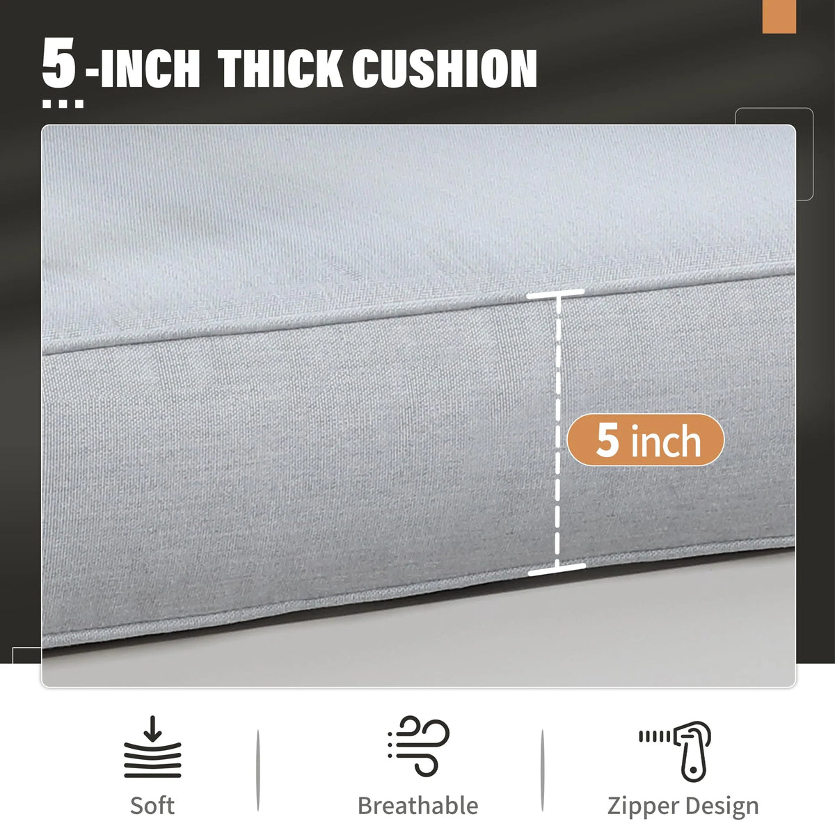 CozyHom 5 Pcs Outdoor Patio Aluminum Furniture Sofa Sets, Outside Patio Conversation Couch Sets With Table&Cushions for Garden Porch, Gray